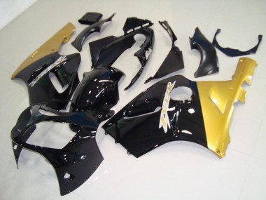 00-01 Black Gold Kawasaki ZX12R Motorcycle Fairings