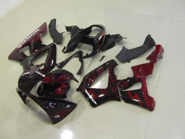 00-01 Black Red Flame Honda CBR900RR 929 Motorcycle Fairings