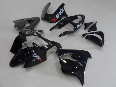 00-01 Black with Grey Decals Kawasaki ZX9R Motorcycle Fairings