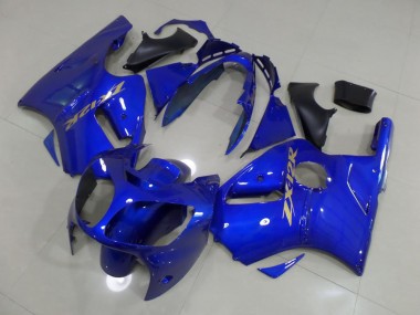 00-01 Blue with Gold Sticker Kawasaki ZX12R Motorcycle Fairings