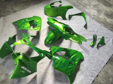 00-01 Green Green Flame Kawasaki ZX9R Motorcycle Fairings