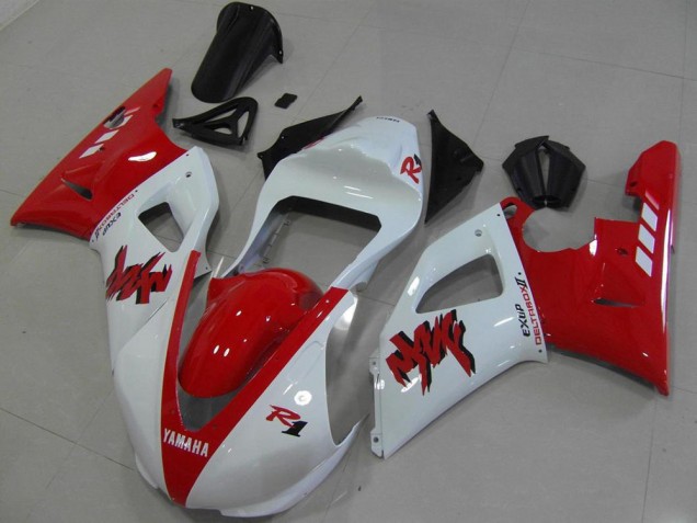 00-01 Red White Race Yamaha YZF R1 Motorcycle Fairings