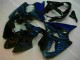 00-02 Black with Blue Flame Kawasaki ZX6R Motorcycle Fairings