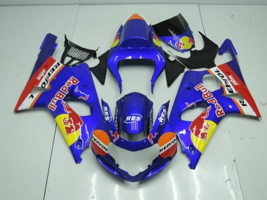 00-02 Blue Red Bull Suzuki GSXR 1000 Motorcycle Fairings