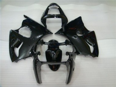 00-02 Glossy Black Kawasaki ZX6R Motorcycle Fairings