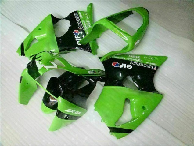 00-02 Green Black Kawasaki ZX6R Full Motorcycle Fairing Kits