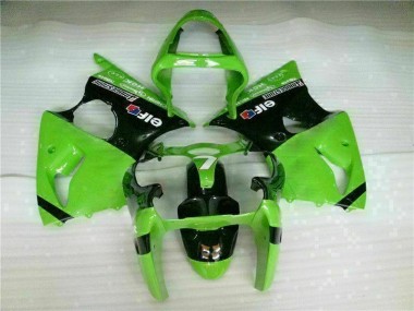 00-02 Green Black Kawasaki ZX6R Full Motorcycle Fairing Kits