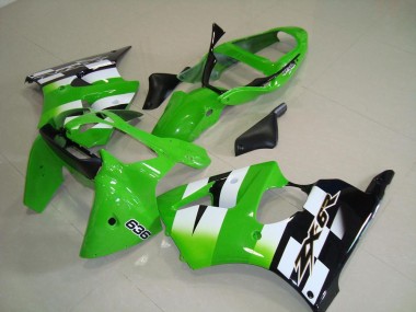 00-02 Green Black Kawasaki ZX6R Motorcycle Fairing Kits