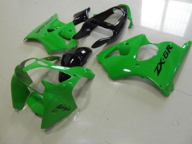 00-02 Green Black Tail Kawasaki ZX6R Motorcycle Fairings