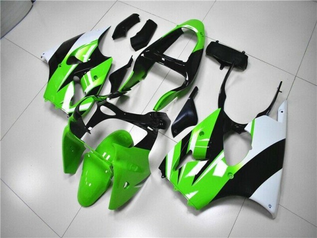 00-02 Green White Black Kawasaki ZX6R Motorcycle Fairings