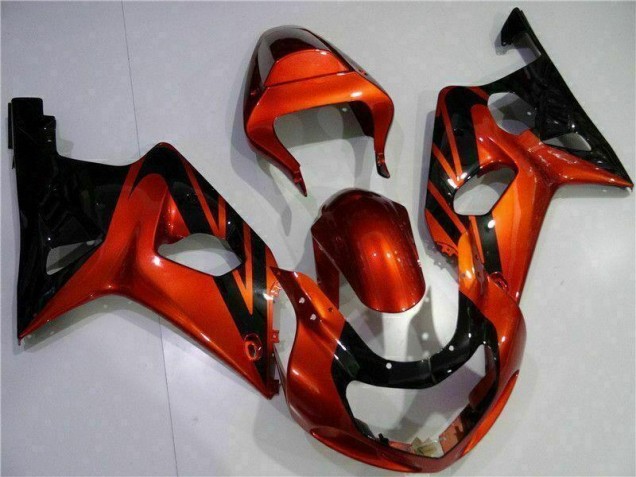 00-02 Orange Black Suzuki GSXR 1000 Motorcycle Fairings