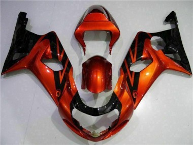 00-02 Orange Black Suzuki GSXR 1000 Motorcycle Fairings