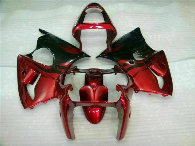 00-02 Red Black Kawasaki ZX6R Motorcycle Fairings