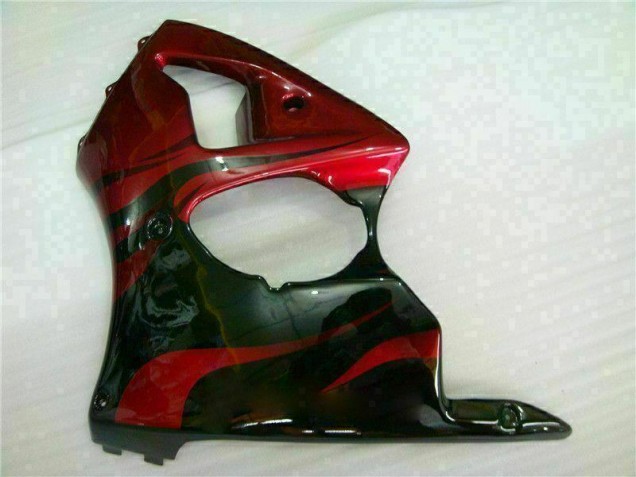 00-02 Red Black Kawasaki ZX6R Motorcycle Fairings