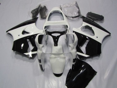 00-02 White Black Kawasaki ZX6R Motorcycle Fairings