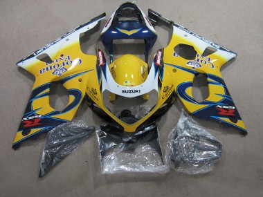 00-02 Yellow Blue Corona Extra Suzuki GSXR 1000 Motorcycle Fairings