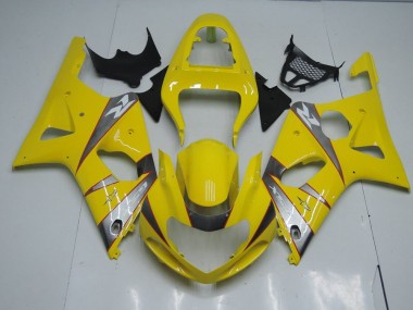 00-02 Yellow and Grey Suzuki GSXR 1000 Motorcycle Fairings