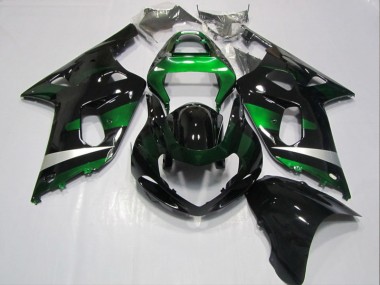 01-03 Black Green Suzuki GSXR 600 Motorcycle Fairing