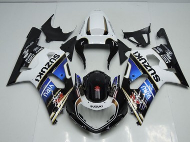 01-03 Black White Blue Viru Suzuki GSXR 750 Motorcycle Fairings