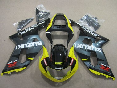 01-03 Black Yellow Motul Suzuki GSXR 600 Motorcycle Fairings