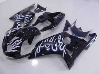 01-03 Blue White Flame Suzuki GSXR 750 Motorcycle Fairings