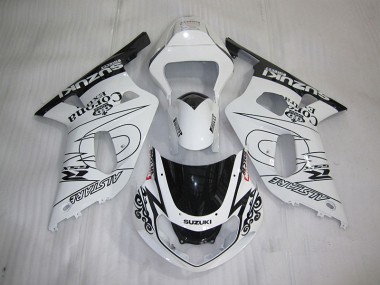01-03 White Black Corona Extra Suzuki GSXR 600 Motorcycle Fairings