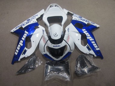 01-03 White Blue Motul Suzuki GSXR 750 Motorcycle Fairings