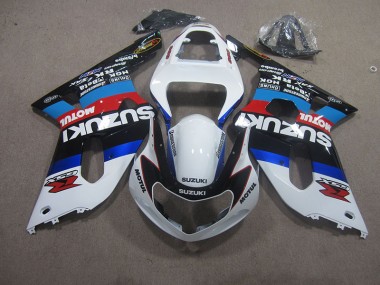 01-03 White Blue Red Motul Suzuki GSXR 750 Motorcycle Fairings