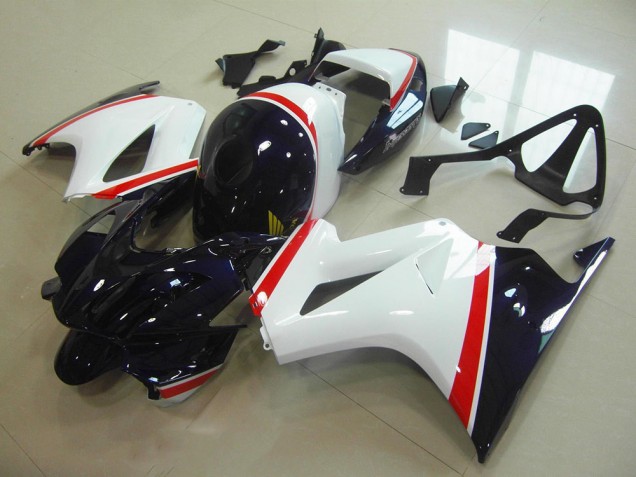 02-13 White Dark Blue Honda VFR800 Motorcycle Fairings
