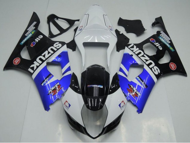 03-04 Blue White and Black Suzuki GSXR 1000 Motorcycle Fairings