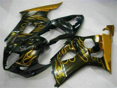 03-04 Gold Black Suzuki GSXR 1000 Motorcycle Fairings