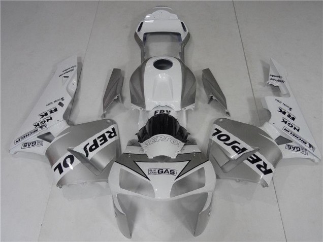 03-04 Silver White Black Repsol Honda CBR600RR Motorcycle Fairing