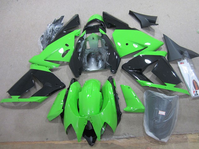 03-05 Black Green Kawasaki ZX10R Motorcycle Fairings