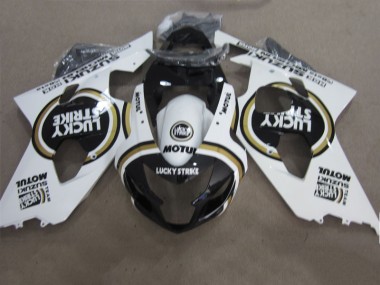 04-05 Black White Lucky Strike Motul Suzuki GSXR 600 Motorcycle Fairings