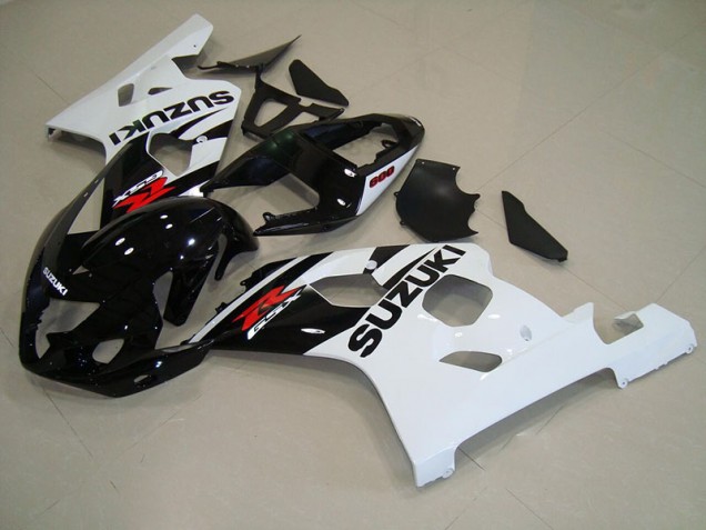 04-05 Black White Suzuki GSXR 750 Motorcycle Fairing