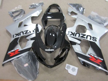 04-05 Black White Suzuki GSXR 750 Motorcycle Fairings