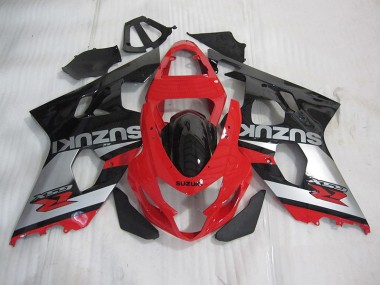 04-05 Red Black Silver Suzuki GSXR 600 Motorcycle Fairings