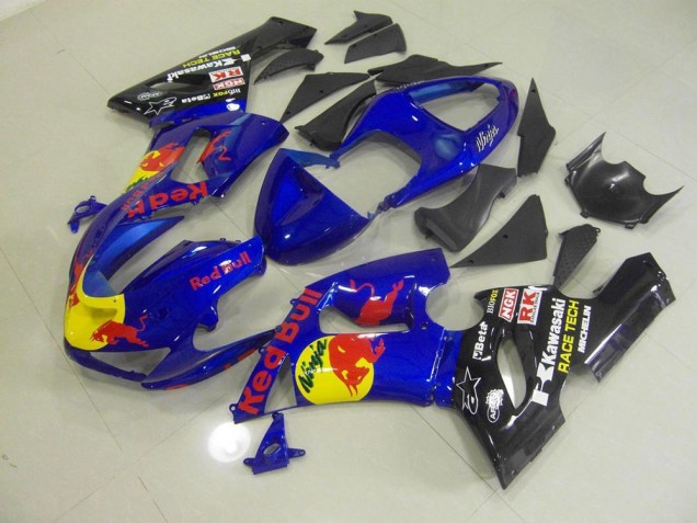 05-06 Blue Red Bull Kawasaki ZX6R Motorcycle Fairings