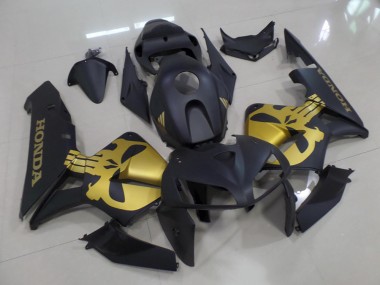 05-06 Matte Black with Gold Skull Honda CBR600RR Motorcycle Fairings