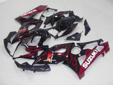 05-06 Red Flame Suzuki GSXR 1000 Motorcycle Fairings