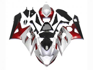 05-06 Silver Red Black Suzuki GSXR 1000 Motorcycle Fairings