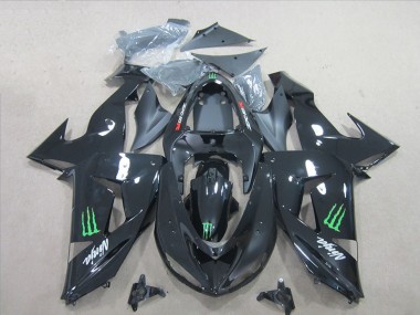 06-07 Black Green Monster Ninja Kawasaki ZX10R Motorcycle Fairings