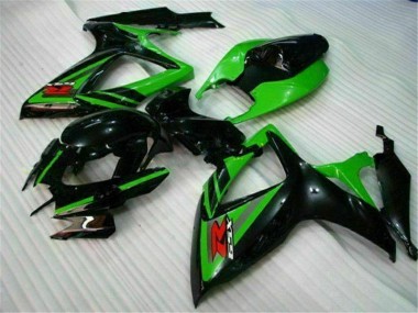 06-07 Black Green Suzuki GSXR 600/750 Motorcycle Fairings