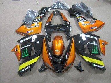 06-07 Black Orange Monster Kawasaki ZX10R Motorcycle Fairings