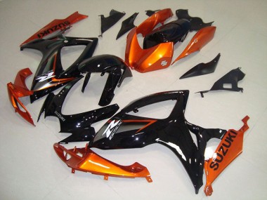 06-07 Black Orange Suzuki GSXR 750 Motorcycle Fairing