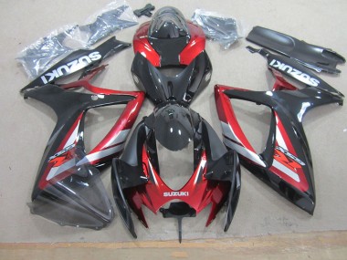 06-07 Black Red Suzuki GSXR 750 Motorcycle Fairing