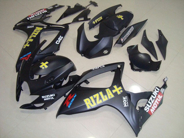 06-07 Black Yellow Rizla Suzuki GSXR 750 Motorcycle Fairings