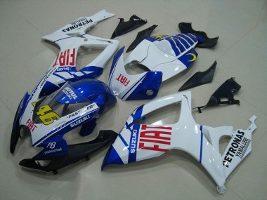 06-07 Blue White Fiat 46 Suzuki GSXR 750 Motorcycle Fairings