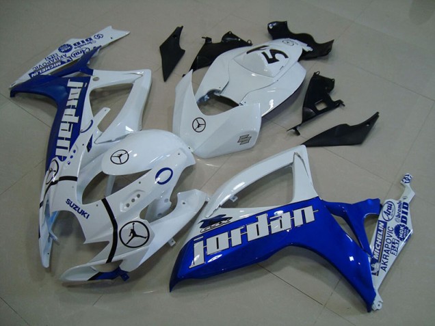 06-07 Blue White Jordan Suzuki GSXR 750 Motorcycle Fairings