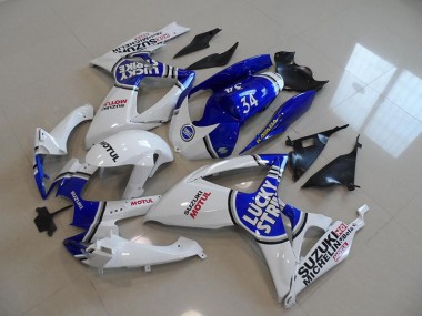 06-07 Blue White Lucky Strike Motul 34 Suzuki GSXR 750 Motorcycle Fairings